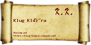 Klug Klára névjegykártya