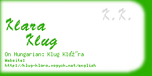 klara klug business card